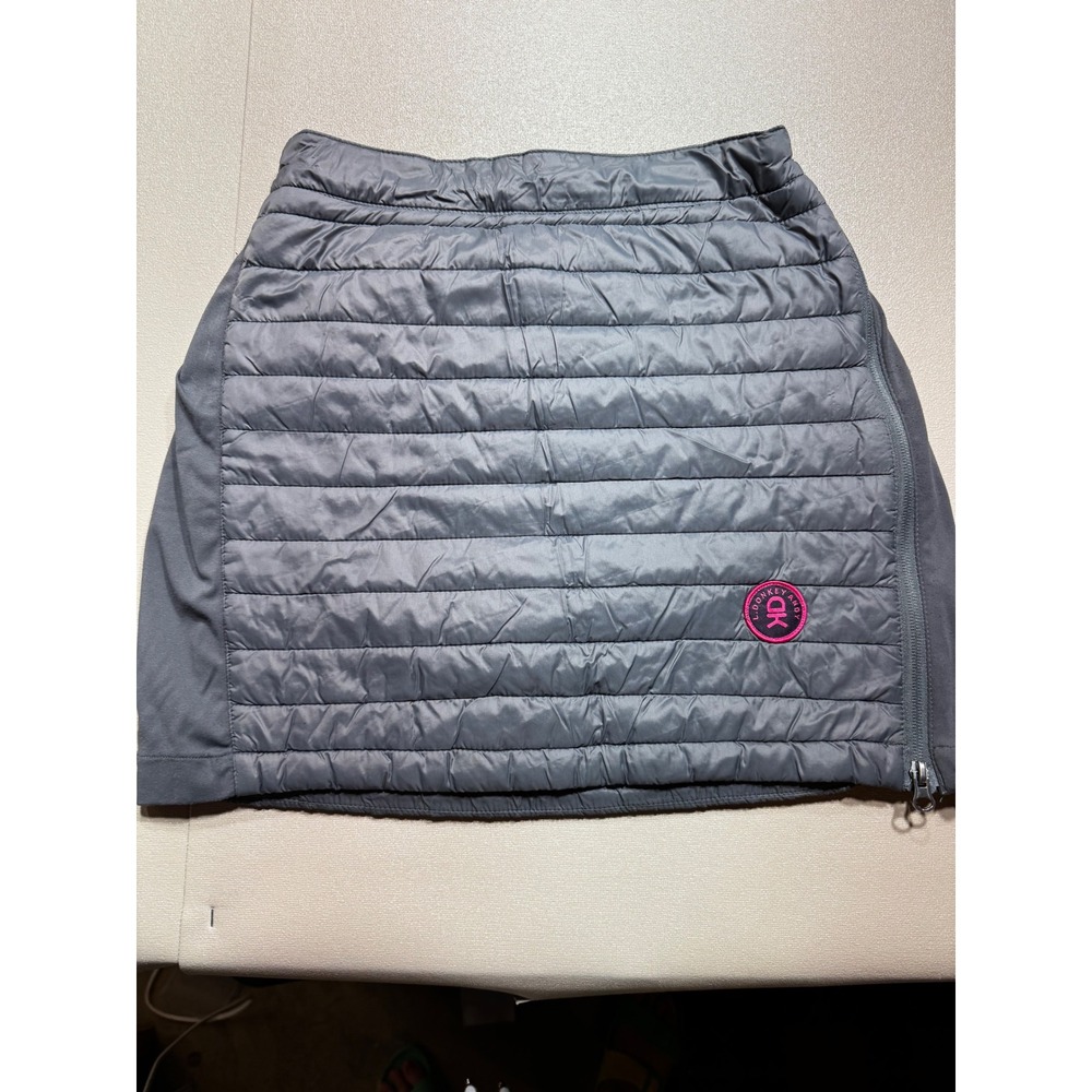 Little Donkey Andy Womens Grey Puffer Quilted Mini Skirt Size XS Hiking Golf Zip